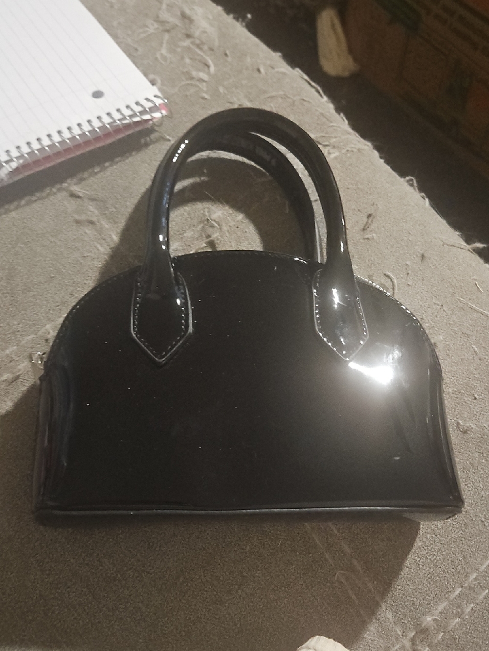 Brand New Black Patent Dome Handbag - Classic Women's Carryall